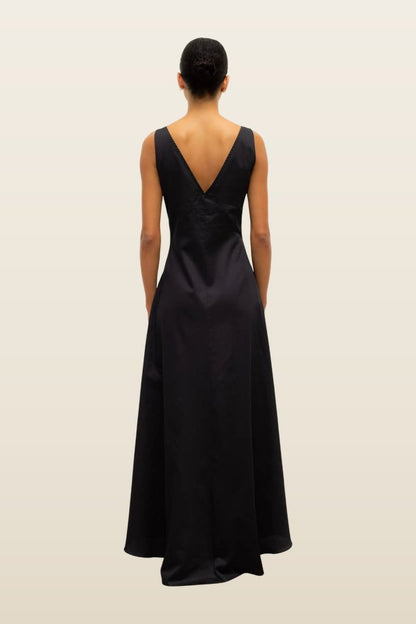 Yoko V Neck Maxi Dress — model back