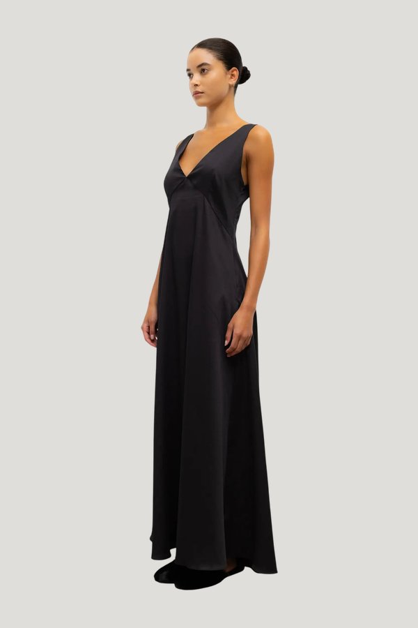 Yoko V Neck Maxi Dress — model side