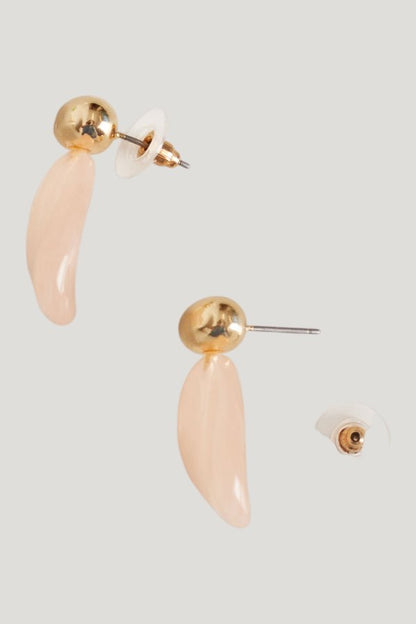 Yvette Pink Stone Drop Earrings — model front