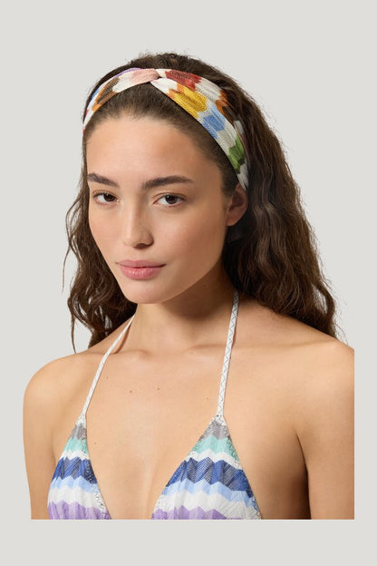 Zig zag mesh hairband — model side