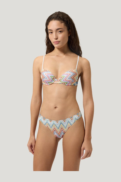 Zig zag printed fabric bikini with balconette top — carry 2