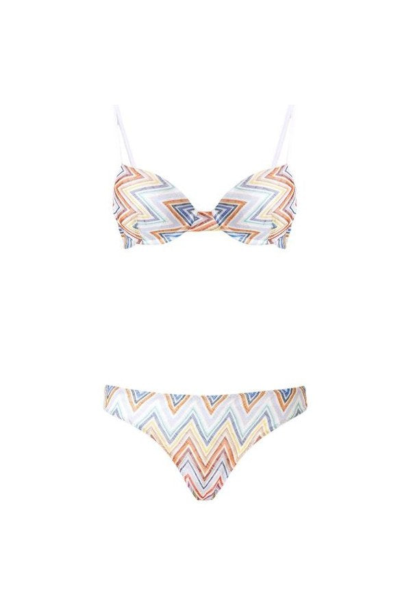 Zig zag printed fabric bikini with balconette top — packshot