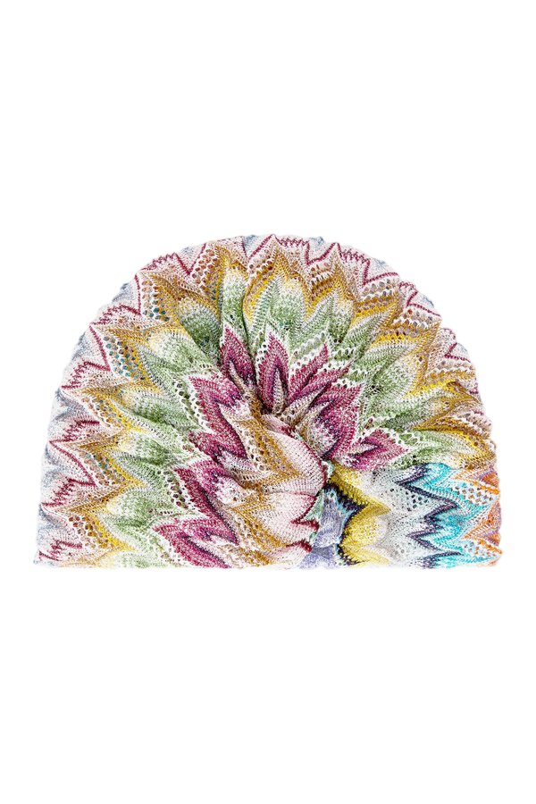 Zig zag viscose-blend lamé turban — packshot