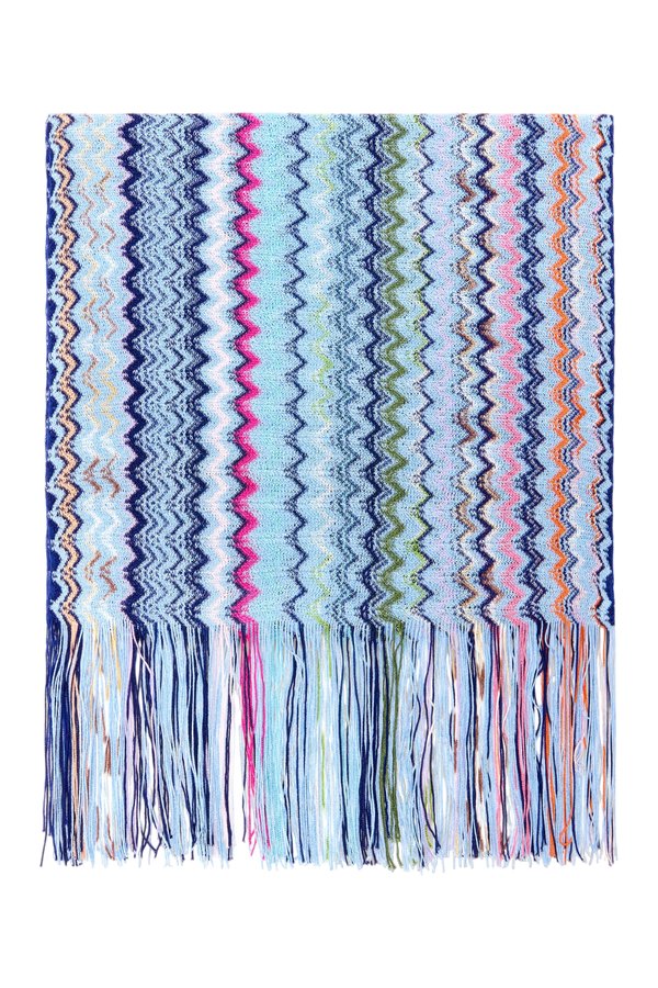 Zigzag viscose scarf with fringes — packshot