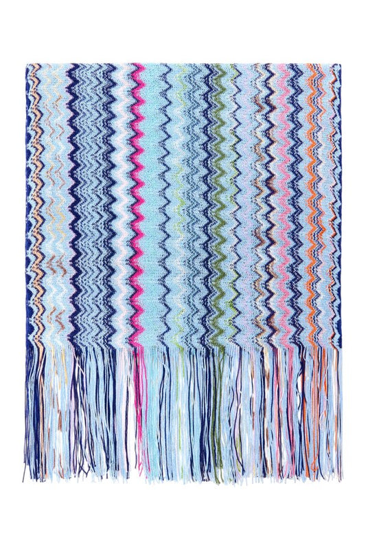 Zigzag viscose scarf with fringes — packshot